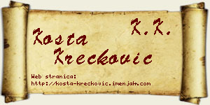 Kosta Krečković vizit kartica